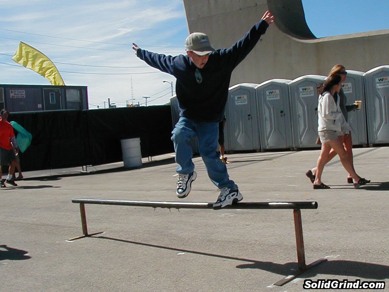Wyatt Peterson hitting a fastslide on the practice rail