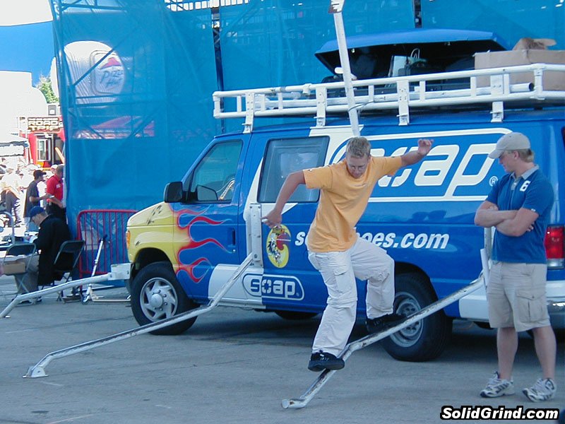 Dude sliding the Soap Van