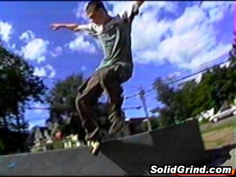 Aaron MacDonald hittin a (freestyle) backslide torque slide on a ledge