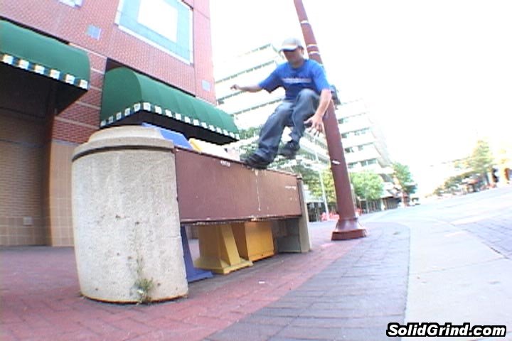Derek Brooks hittin a Makio across the newspaper stand