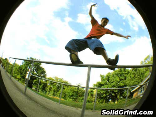 Mart hittin a Royale on one of the huge rails at Beaumont School, St Albans