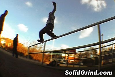 Louis Selby, knocking out another frontside for the bystanders during the UKFSW Fleet trip.