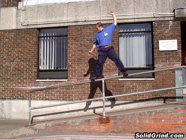 mark hittin a frontside at work