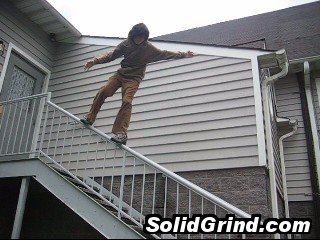 Matt Faix hittin a Frontside Down Church Rail