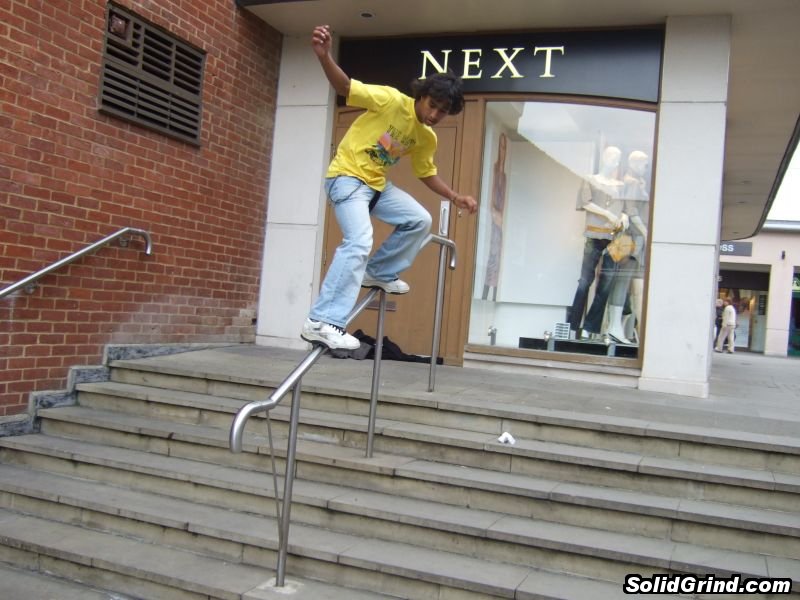 Damian Zoil stickin a Frontside on the Next rail