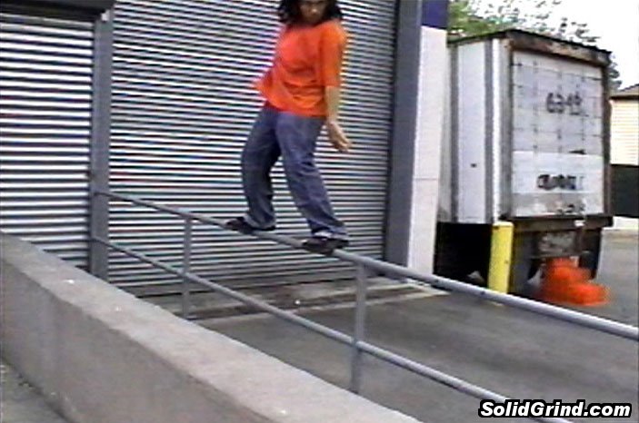 AnthoFlex hitting a Frontside on the Scaturro SuperMarker Loading Dock Rail