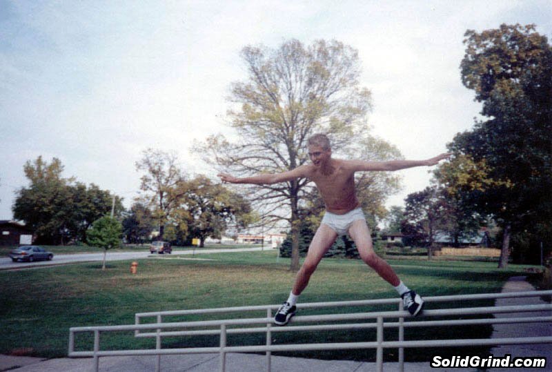Bart Johnson bustin a frontside in Tighty Whities