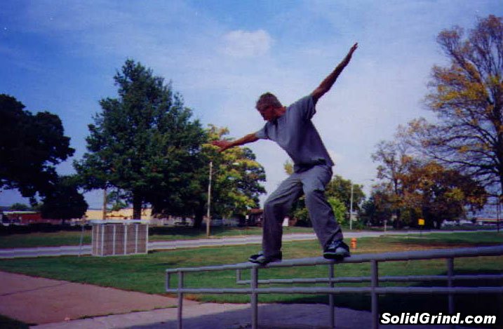 oO(Solid Grind - Soap Shoes Photos - Bart Johnson hittin a Frontside  outside of the Moline pool)Oo.