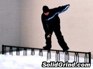 Luke Williams with a bike rack grind