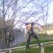 Jay Ericson doing a frontside down a 15ft rail at his school.