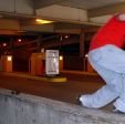 Derek Brooks with a backside farfegnugen in a Des Moines parking garage