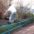 Stuart Pickston hitting a farf on the Civic Center Rail
