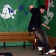 Justin Vongpanya frontside on a bench during Tolo. Disney themed!