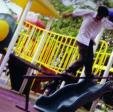 Yassir playing on the playground